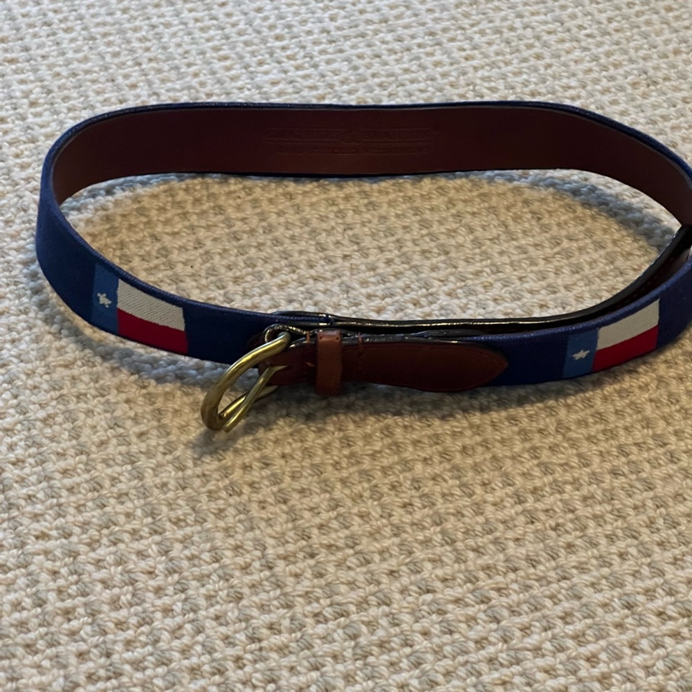 Smathers & Branson Texas flag needlepoint belt size 32 men’s